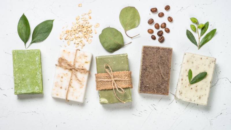 Natural Soaps on a table