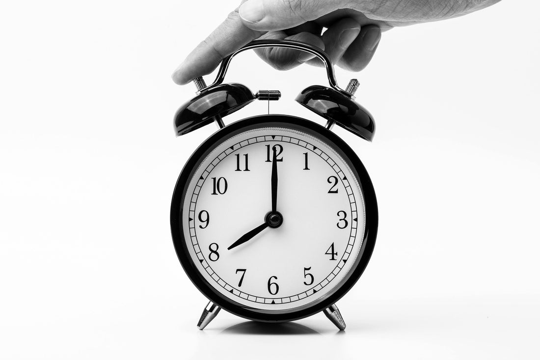 Clock showing time running out on skincare expiring