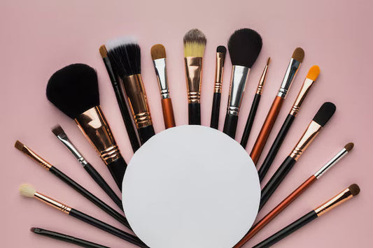Makeup Brushes in a circle