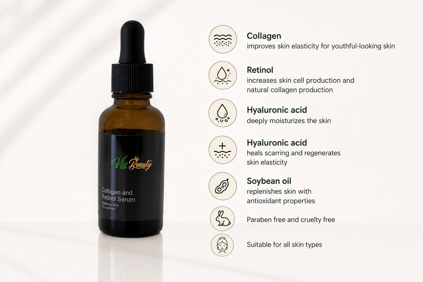 Suero de colágeno y retinol