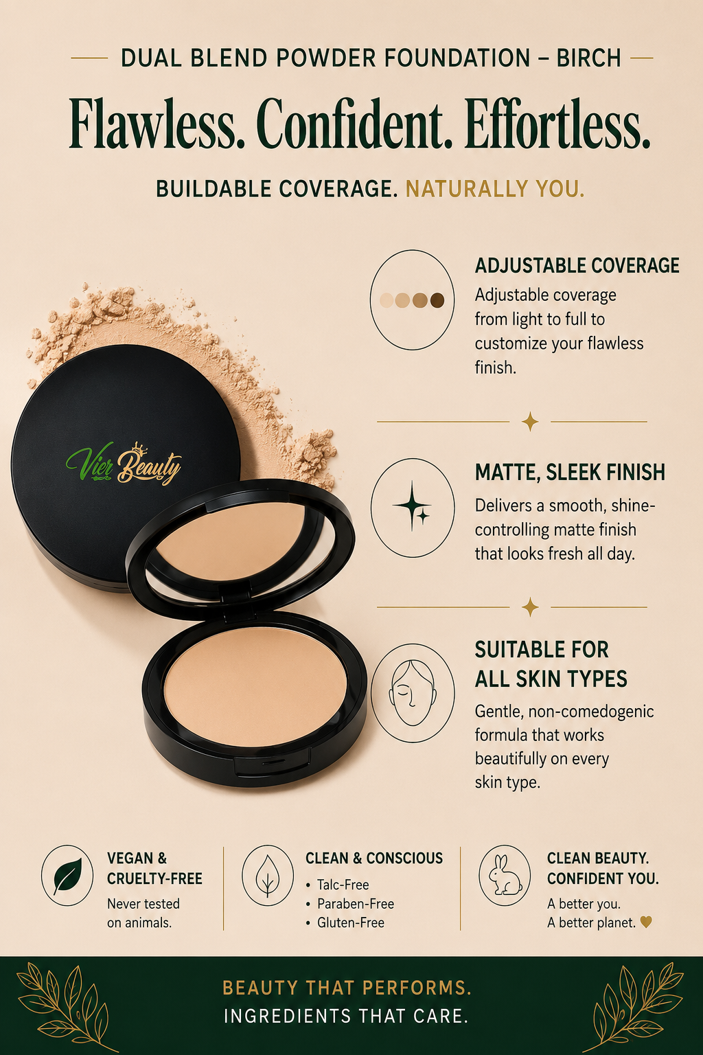 Base de maquillaje en polvo Dual Blend - Birch