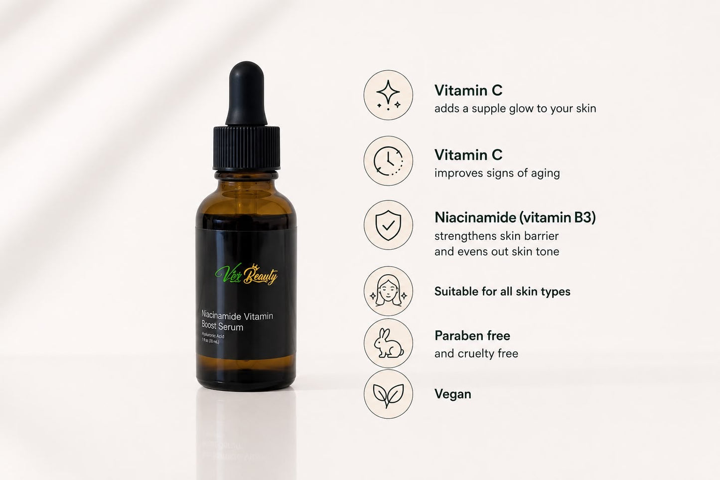 Suero potenciador de vitaminas con niacinamida